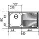 JOLLYNOX@1I90/1.91SK Lavello VEGA 86 1v / Inox.Sx